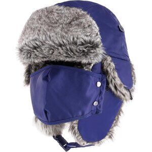 Men Royal Waterproof Ushanka Trapper Hat with Ear Flaps & Chin Strap